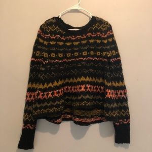 Colorful free people thick sweater with peplum!